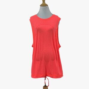 Kari Traa Tank Top Womens L/XL Coral Kristina Singlet Drawcord Muscle Sleeveless